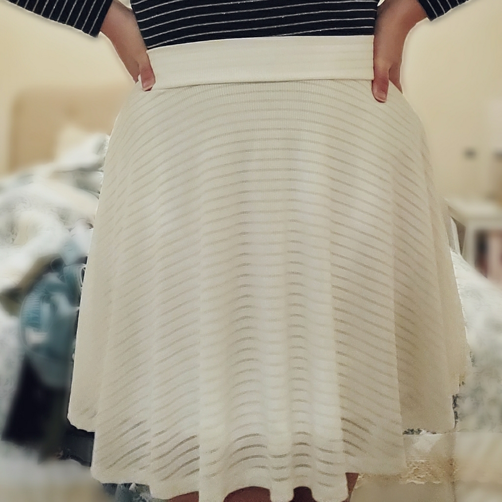 White striped skater skirt